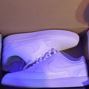 White Nike Court Version, Worn One Time, Looks Brand New.